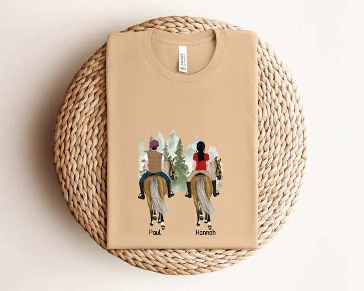 Paar Reitpferd - Personalisiertes T-Shirt
